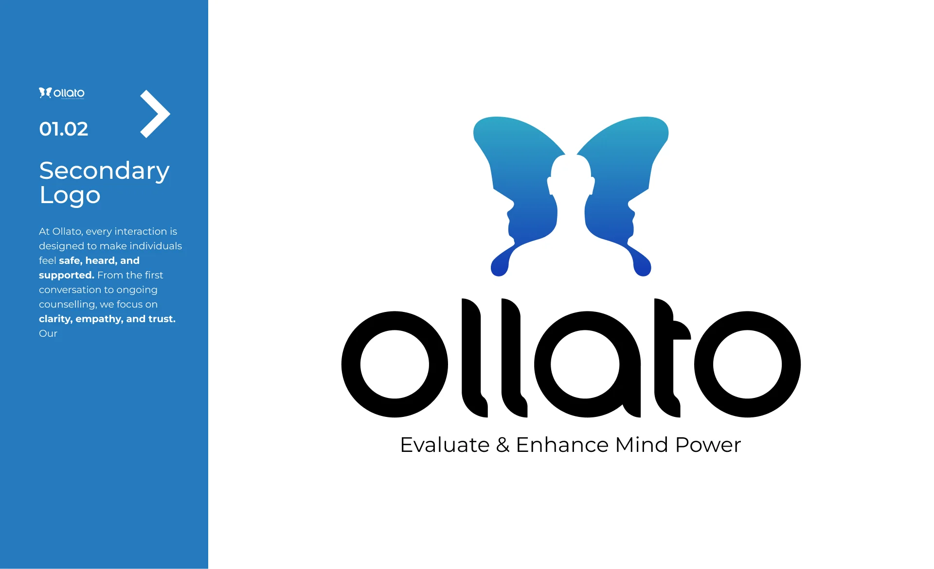 Ollato mental wellness brand transformation featuring logo design, website development, and strategic branding